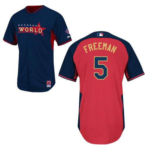 2014 Future Stars World League Atlanta Braves 5 Freddie Freeman Red Blue MLB BP Jerseys