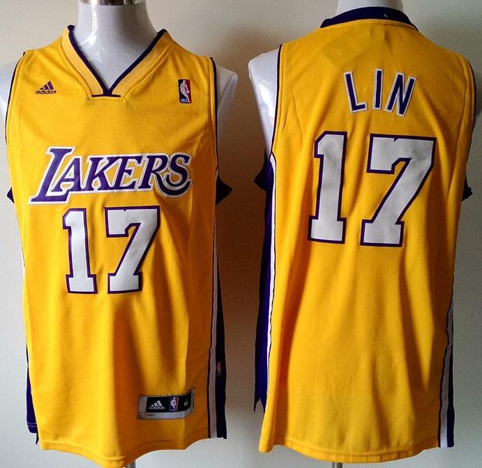 Los Angeles Lakers 17 Jeremy Lin Yellow Revolution 30 Swingman NBA Jerseys