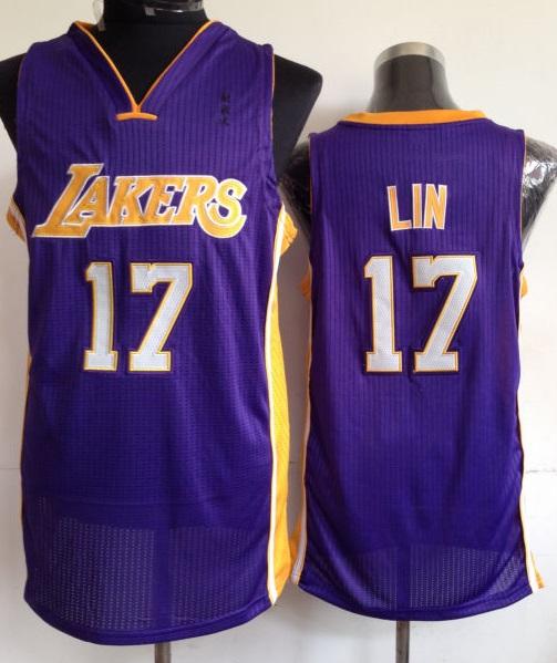 Los Angeles Lakers 17 Jeremy Lin Purple Revolution 30 NBA Jerseys