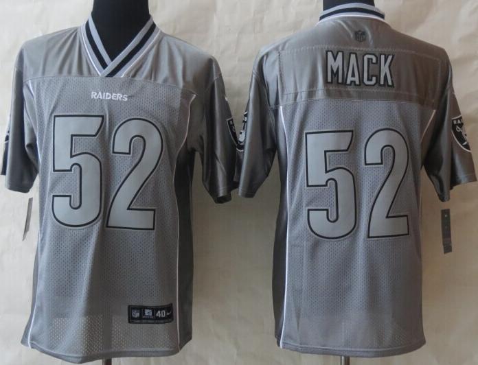 Nike Oakland Raiders 52 Khalil Mack Grey Vapor Elite NFL Jerseys