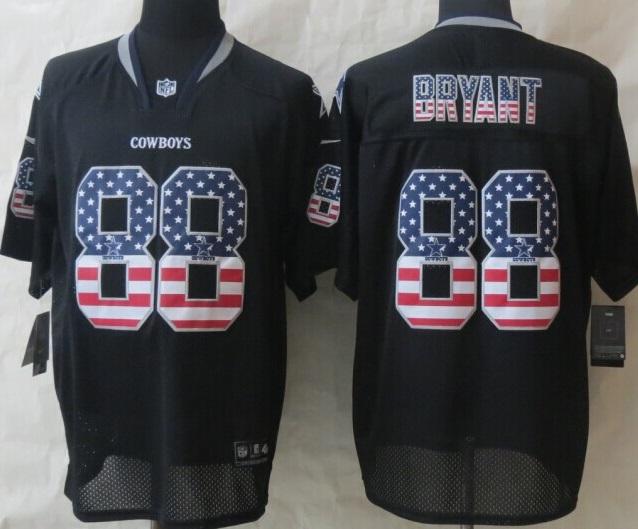 Nike Dallas Cowboys 88 Dez Bryant Black USA Flag Fashion Elite NFL Jerseys