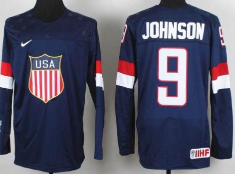 2014 IIHF ICE Hockey World Championship USA Team 9 Tyler Johnson Blue Jerseys