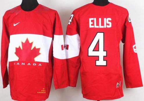 2014 IIHF ICE Hockey World Championship Canada Team 4 Ryan Ellis Red Jerseys