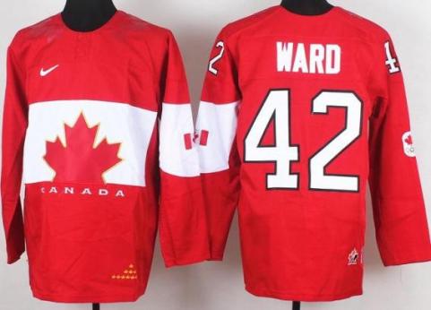 2014 IIHF ICE Hockey World Championship Canada Team 42 Joel Ward Red Jerseys