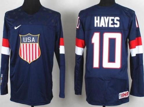 2014 IIHF ICE Hockey World Championship USA Team 10 Jimmy Hayes Blue Jerseys