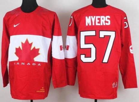 2014 IIHF ICE Hockey World Championship Canada Team 57 Tyler Myers Red Jerseys