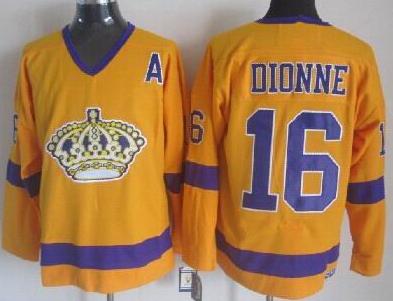 Los Angeles Kings #16 Marcel Dionne Yellow Throwback CCM NHL Jersey