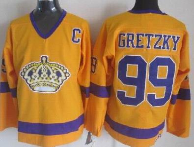 Los Angeles Kings 99 Wayne Gretzky Yellow Throwback CCM NHL Jersey Los Angeles Kings 99 Wayne Gretzky Yellow Throwback CCM NHL Jersey
