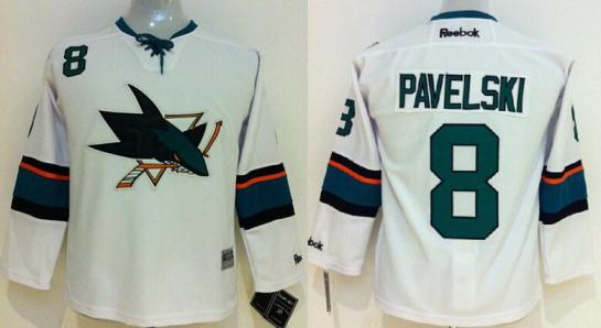 San Jose Sharks 8 Joe Pavelski White NHL Hockey Jersey New Style