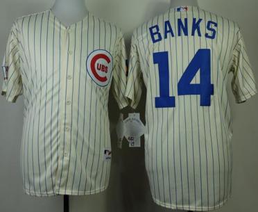 Chicago Cubs 14 Ernie Banks Cream 1969 Turn The Clock MLB Jerseys