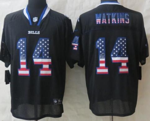 Nike Buffalo Bills #14 Sammy Watkins Black USA Flag Fashion Elite NFL Jerseys