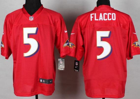 Nike Baltimore Ravens 5 Joe Flacco Elite Red QB NFL Jerseys