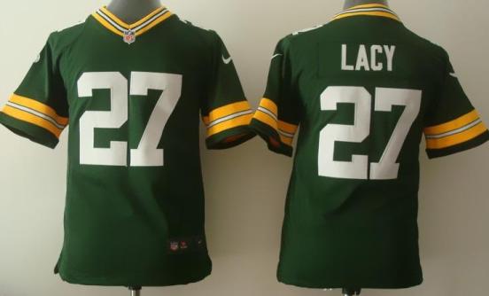 Kids Nike Green Bay Packers 27 Eddie Lacy Green NFL Jerseys