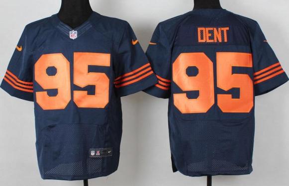 Nike Chicago Bears 95 Richard Dent Blue Elite NFL Jerseys Orange Number