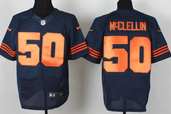 Nike Chicago Bears #50 Shea McClellin Blue With Orange Number NFL Jerseys