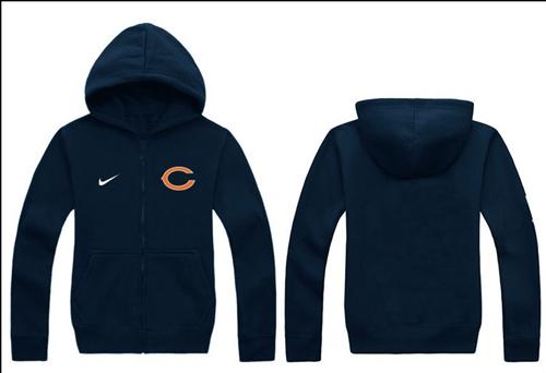 Nike Chicago Bears Authentic Logo Hoodie Navy Blue