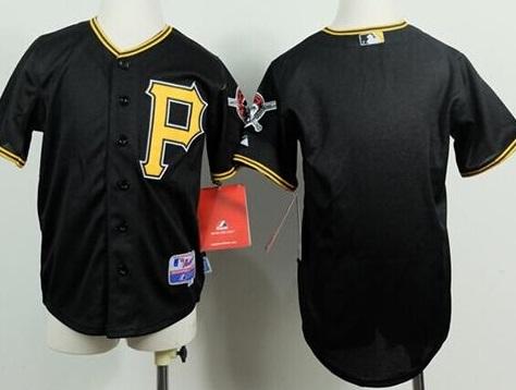 Kids Pittsburgh Pirates Blank Black Cool Base Stitched MLB Jersey