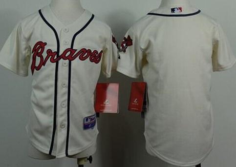 Kids Atlanta Braves Blank Cream Cool Base MLB Jersey