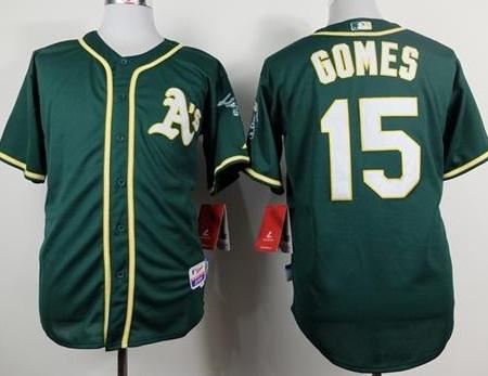 Oakland Athletics 15 Jonny Gomes Green Cool Base MLB Jersey Oakland Athletics 15 Jonny Gomes Green Cool Base MLB Jersey