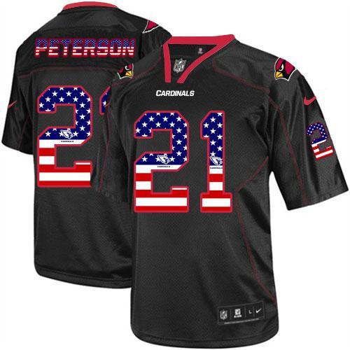 Nike Arizona Cardinals 21 Patrick Peterson Black USA Flag Fashion Elite NFL Jerseys
