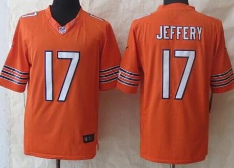 Nike Chicago Bears 17 Alshon Jeffery Orange Limited NFL Jersey