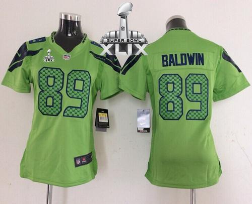 Women's Nike Seahawks #89 Doug Baldwin Green Alternate Super Bowl XLIX Stitched NFL Elite Jersey