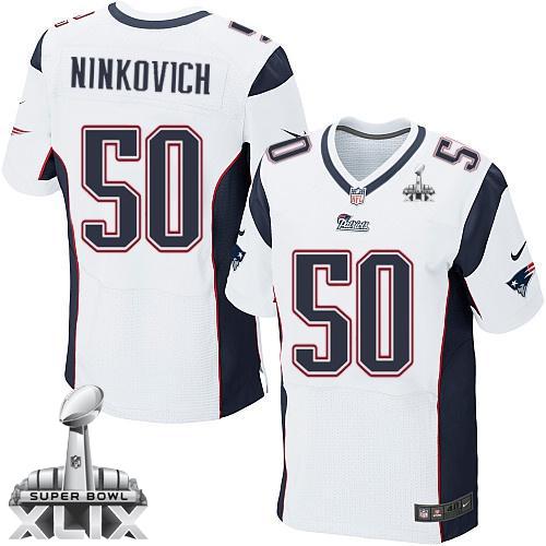 Nike Patriots #50 Rob Ninkovich White Super Bowl XLIX Men's Stitched NFL Elite Jersey