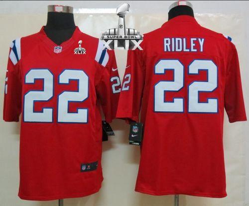 Nike Patriots #22 Stevan Ridley Red Alternate Super Bowl XLIX Men's Stitched NFL Limited Jersey