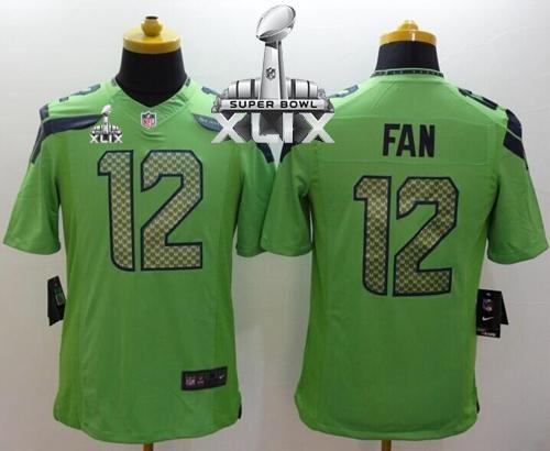 Nike Seahawks #12 Fan Green Alternate Super Bowl XLIX Men's Stitched NFL Limited Jersey