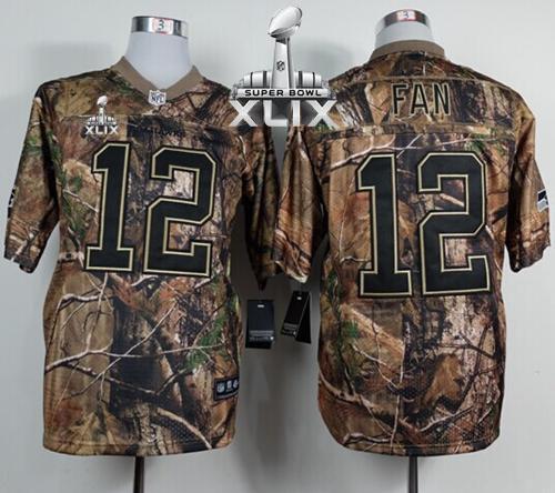 Nike Seahawks #12 Fan Camo Super Bowl XLIX Men's Stitched NFL Realtree Elite Jersey