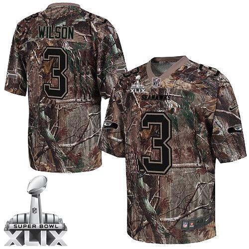 Nike Seahawks #3 Russell Wilson Camo Super Bowl XLIX Men's Stitched NFL Realtree Elite Jersey