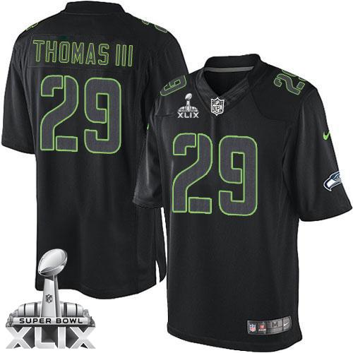Nike Seahawks #29 Earl Thomas III Black Super Bowl XLIX Men's Stitched NFL Impact Limited Jersey
