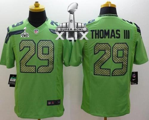 Nike Seahawks #29 Earl Thomas III Green Alternate Super Bowl XLIX Men's Stitched NFL Limited Jersey