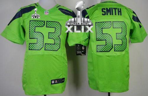 Nike Seahawks #53 Malcolm Smith Green Alternate Super Bowl XLIX Men's Stitched NFL Elite Jersey