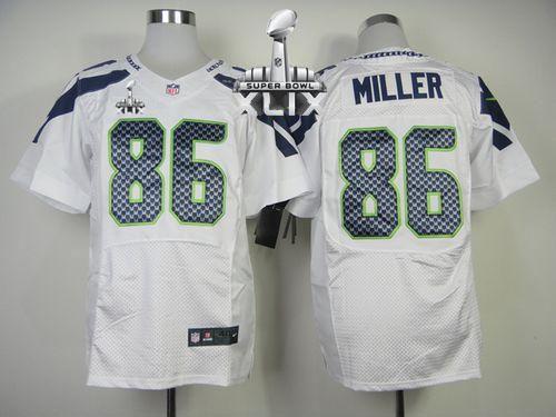 Nike Seahawks #86 Zach Miller White Super Bowl XLIX Men's Stitched NFL Elite Jersey