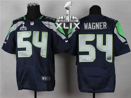 Nike Seahawks #54 Bobby Wagner Steel Blue Team Color Super Bowl XLIX Men's Stitched NFL Elite Jersey