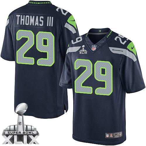 Youth Nike Seahawks #29 Earl Thomas III Steel Blue Super Bowl XLIX Stitched NFL Elite Jersey