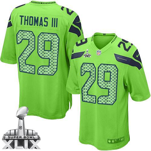 Youth Nike Seahawks #29 Earl Thomas III Green Alternate Super Bowl XLIX Stitched NFL Elite Jersey