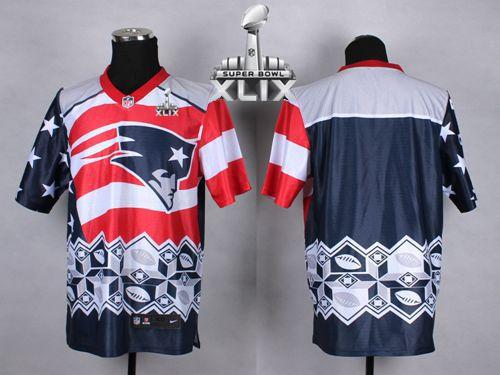 Nike Patriots Blank Navy Blue Super Bowl XLIX Men's Stitched NFL Elite Noble Fashion Jersey