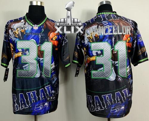 Nike Seahawks #31 Kam Chancellor Team Color Super Bowl XLIX Men's Stitched NFL Elite Fanatical Version Jersey