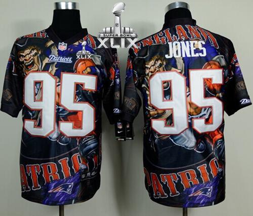 Nike Patriots #95 Chandler Jones Team Color Super Bowl XLIX Men's Stitched NFL Elite Fanatical Version Jersey