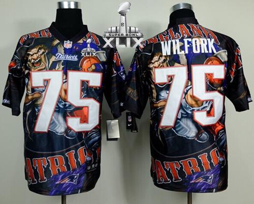 Nike Patriots #75 Vince Wilfork Team Color Super Bowl XLIX Men's Stitched NFL Elite Fanatical Version Jersey