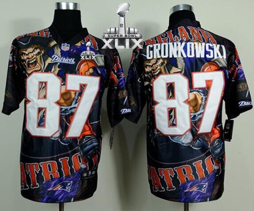 Nike Patriots #87 Rob Gronkowski Team Color Super Bowl XLIX Men's Stitched NFL Elite Fanatical Version Jersey