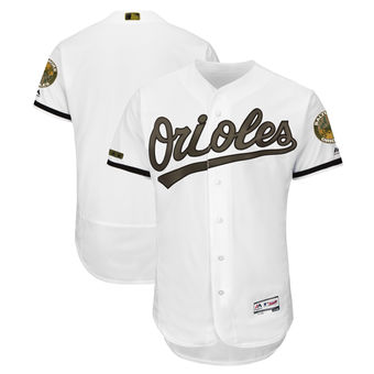 Men's Baltimore Orioles Majestic White 2018 Memorial Day Authentic Collection Flex Base Team Custom Jersey