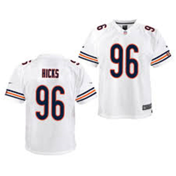 Youth Chicago Bears #96 Akiem Hicks Nike White Limited Jersey