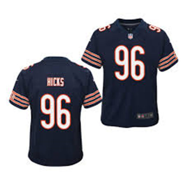 Youth Chicago Bears #96 Akiem Hicks Nike Navy Limited Jersey