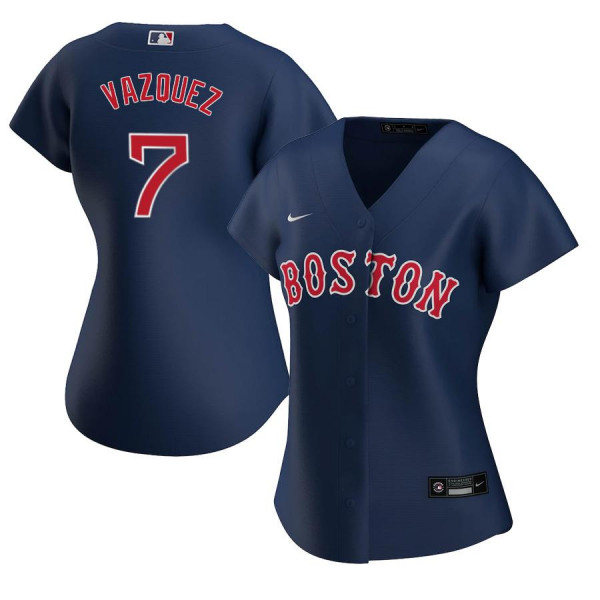 Womens Boston Red Sox #7 Christian Vazque Nike Navy Alternate Cool Base Jersey