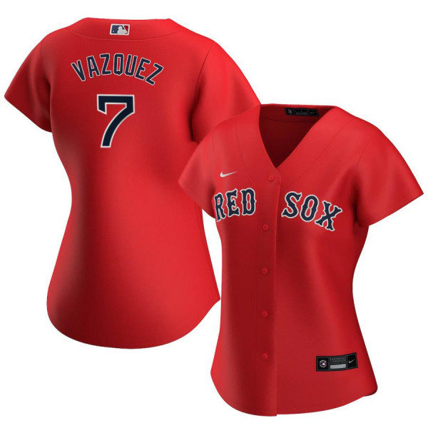 Womens Boston Red Sox #7 Christian Vazque Nike Red Alternate Cool Base Jersey