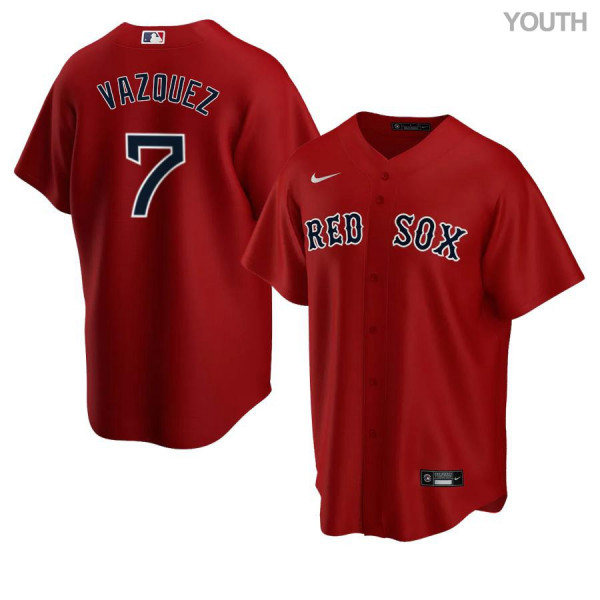 Youth Boston Red Sox #7 Christian Vazque Nike Red Alternate Cool Base Jersey