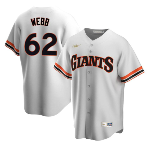Mens San Francisco Giants #62 Logan Webb Nike White Cooperstown Collection Jersey